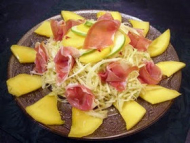 Recette salade chou blanc mangue et jambon cru